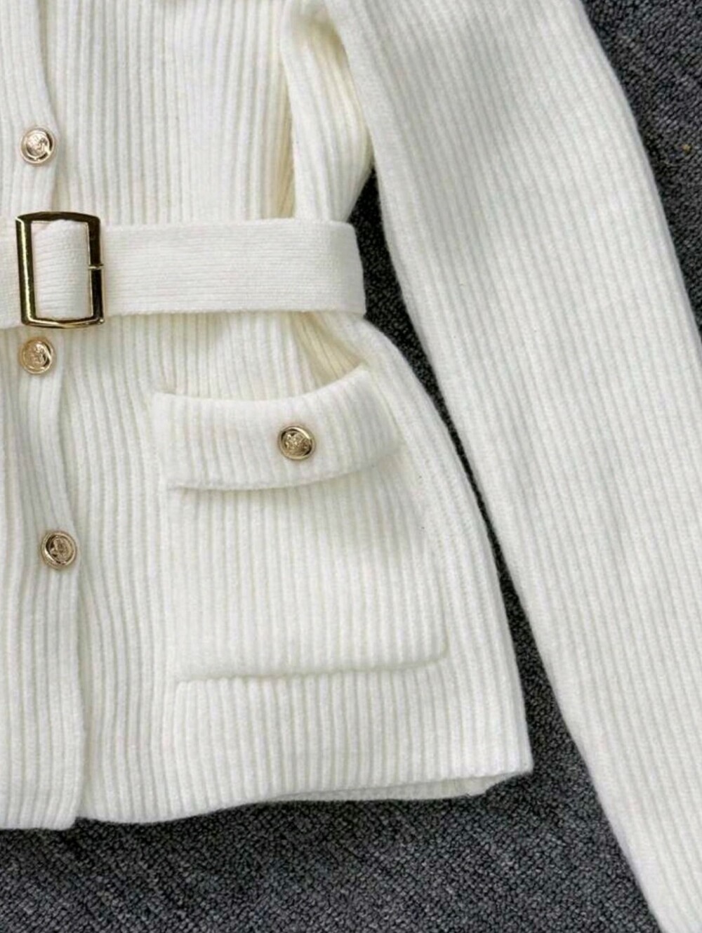 Women's New Autumn/Winter Elegant Casual Knit Cardigan, Solid Color Minimalist - Picture 3 of 5
